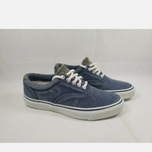 Sperry Canvas Top Sider Shoes Men’s Sz 7.5 Blue De